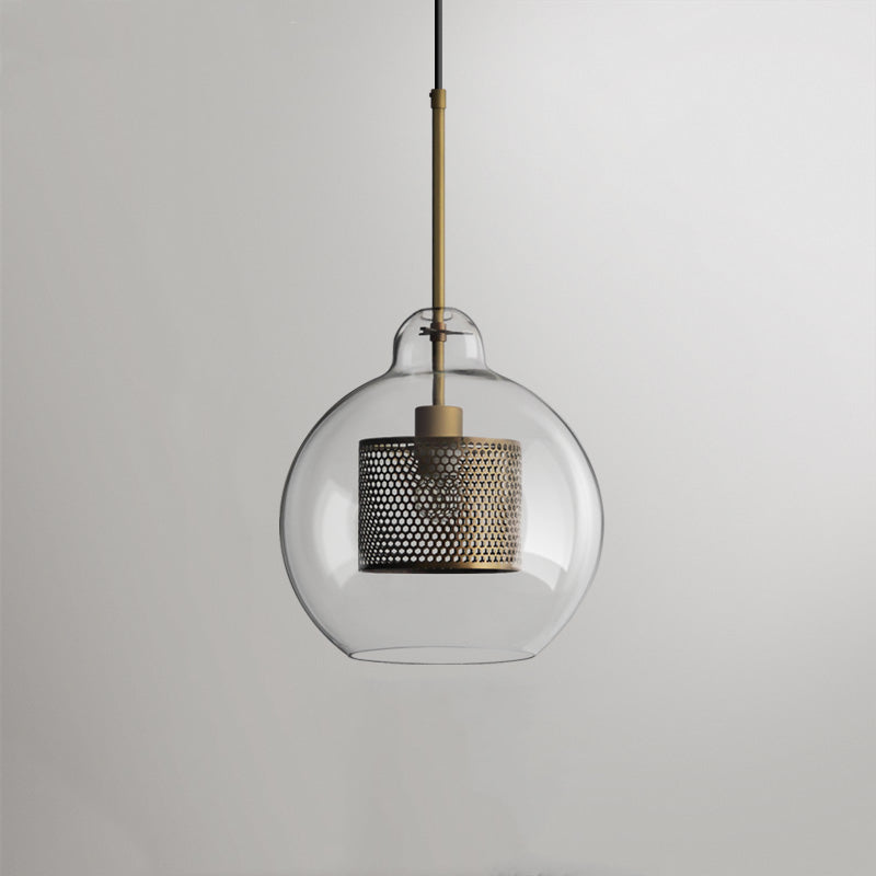 Suspension boule en verre doré ou argenté, douille E26, cordon réglable, salle à manger, chambre, salon, design moderne | Sansoti