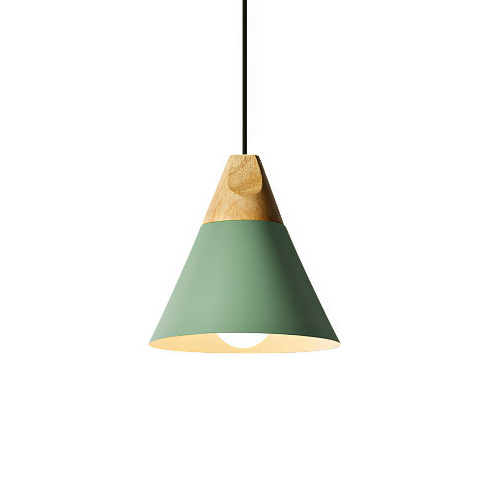 Suspension bois aluminium E27 colorée salle à manger salon cuisine lampe design moderne | Restfield