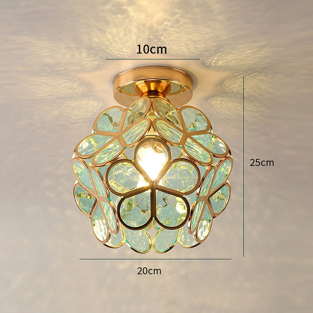 Floyem Flower Deckenleuchte 20cm Acryl Gold Flur Schlafzimmer Blumen-Design Beleuchtung kompakte Deckenleuchte Flurlampe | Restfield