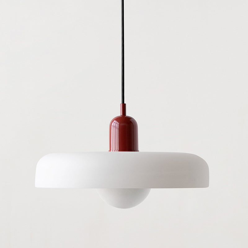 Glazen Hanglamp Bauhausstijl Gekleurd Glas Rond Ø25-35cm E27 Verstelbaar Eettafel Plafondlamp Retro Design | Sansoti