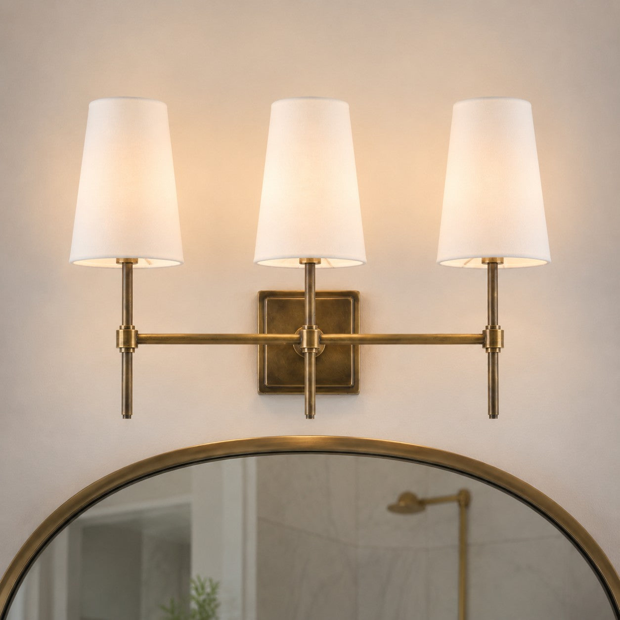 Wandlamp met linnen kap - retro metalen wandverlichting voor slaapkamer en gang | Sansoti