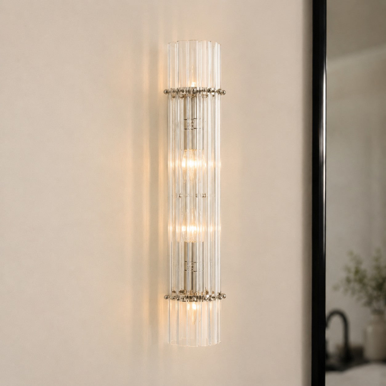Kristallen Wandlamp met Dubbele Lichtbundel - Elegante Buitenlichtstrip voor Slaapkamer - Interieurverlichting met Glanzende Kristallen | Sansoti