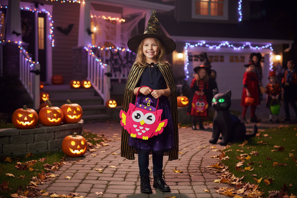 Vilt Knutselset Halloween Tas Pompoen Decoratie Kinderen Creatief Doe-het-zelf Handwerk Feest Activiteit | Sansoti