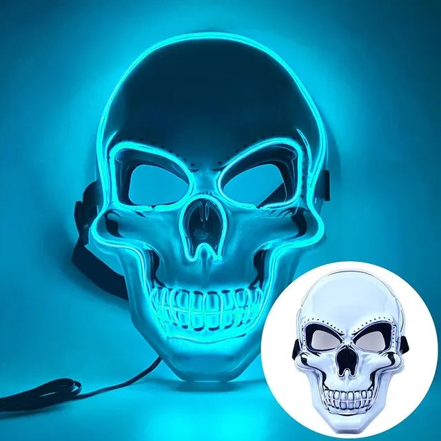 Illuminated Skull Mask LED Full-Face Horror Halloween Carnival Cosplay Party Masquerade Accessory | Sansoti