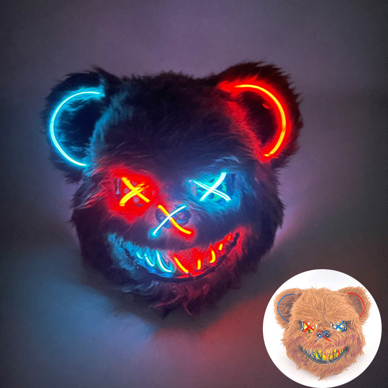 LED Horror Masker met Verlichte Beer Design | Griezelig Kostuum Accessoire voor Halloween Feest Party Decoratie | Sansoti