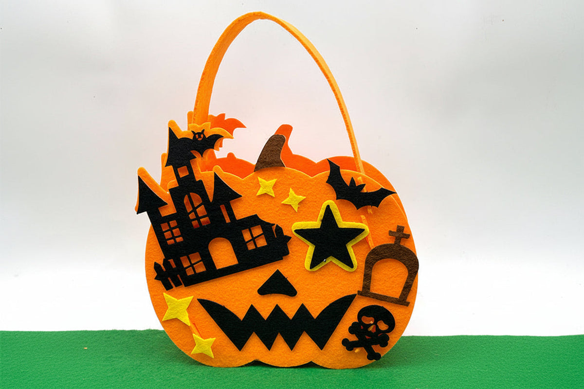 Vilt Knutselset Halloween Tas Pompoen Decoratie Kinderen Creatief Doe-het-zelf Handwerk Feest Activiteit | Sansoti