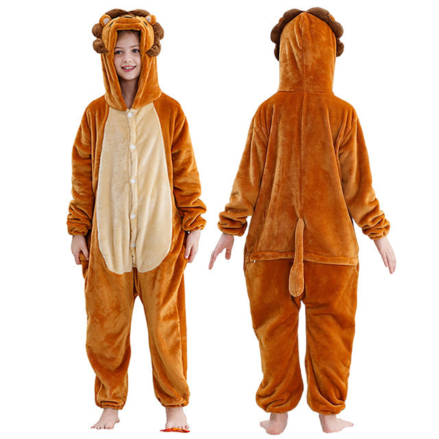 Capybara Flannel Hooded Onesie for Children – Soft Jumpsuit for Dress-Up Parties and Themed Events | Sansoti