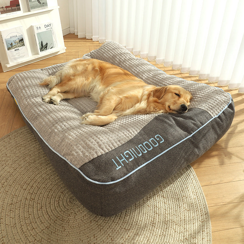 Hundebett Plüsch Rutschfest Waschbar Braun 80x64cm Orthopädisches Hundebett Groß