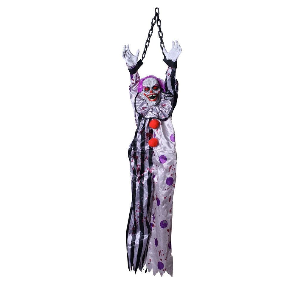 Sound-Activated Hanging Ghost Decoration – Talking Clown with Glow for Halloween Party and Horror Theme | Sansoti