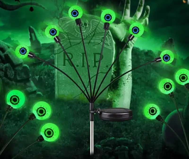 Eyeball Solar Garden Light 6-Head Halloween Decoration Atmospheric Lighting Garden Patio Pathway Outdoor | Sansoti