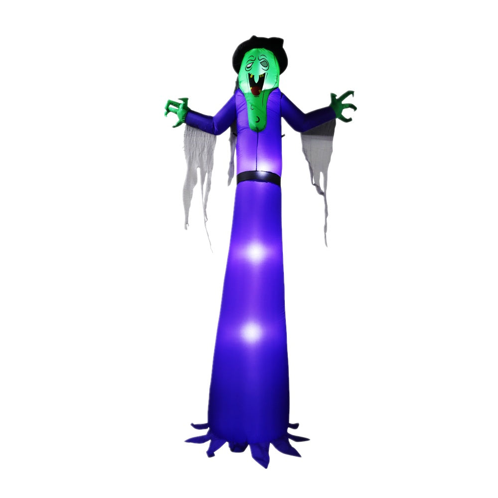 Inflatable Witch Decoration with LED Lighting, 267cm, Halloween Garden Decoration for Indoor and Outdoor Use | Sansoti