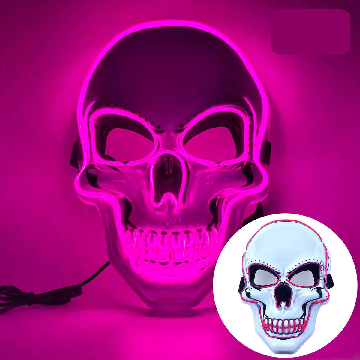 Masque LED en forme de crâne avec lignes lumineuses pour Halloween, le cosplay, le carnaval, les soirées à thème et les événements d’horreur | Sansoti