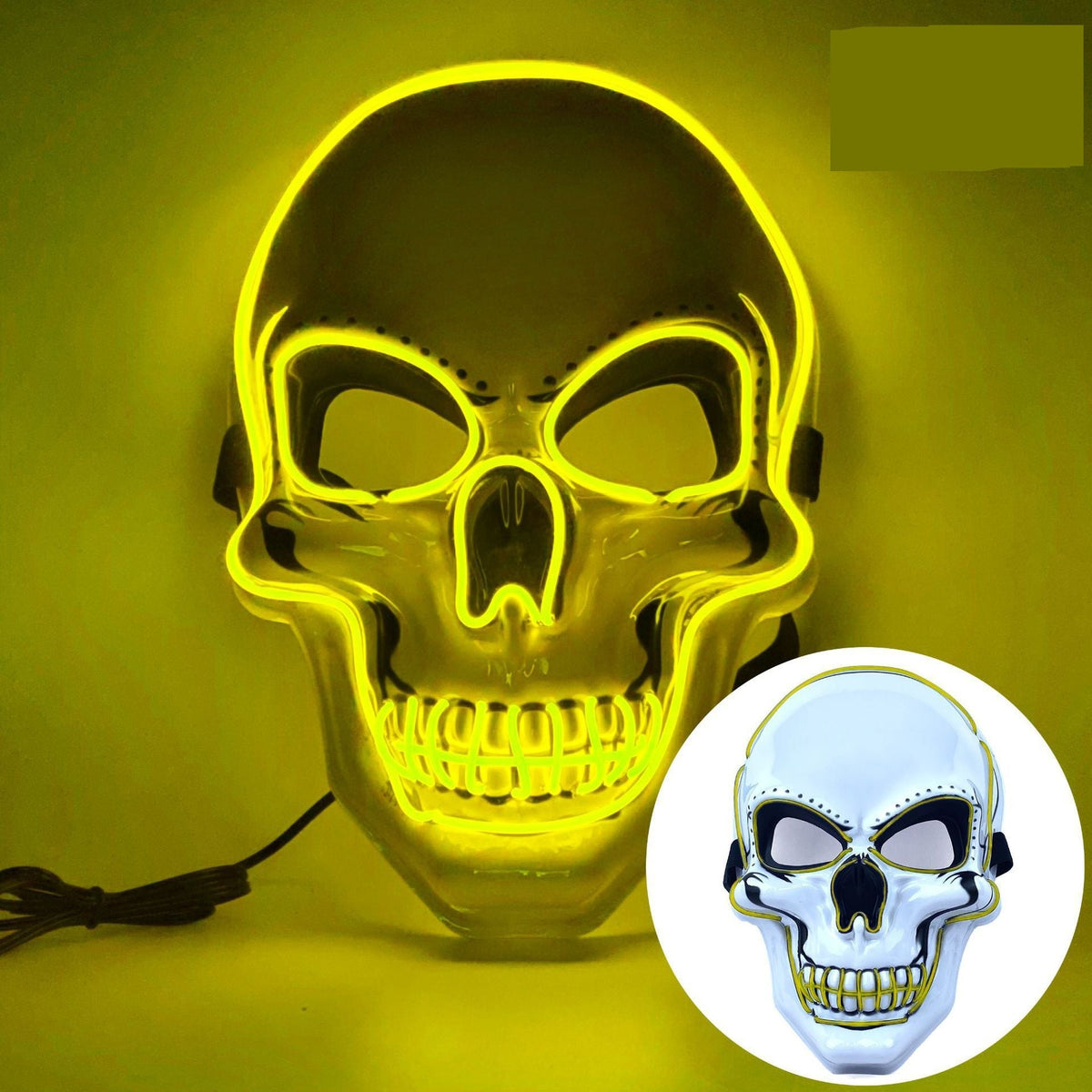 Masque LED en forme de crâne avec lignes lumineuses pour Halloween, le cosplay, le carnaval, les soirées à thème et les événements d’horreur | Sansoti