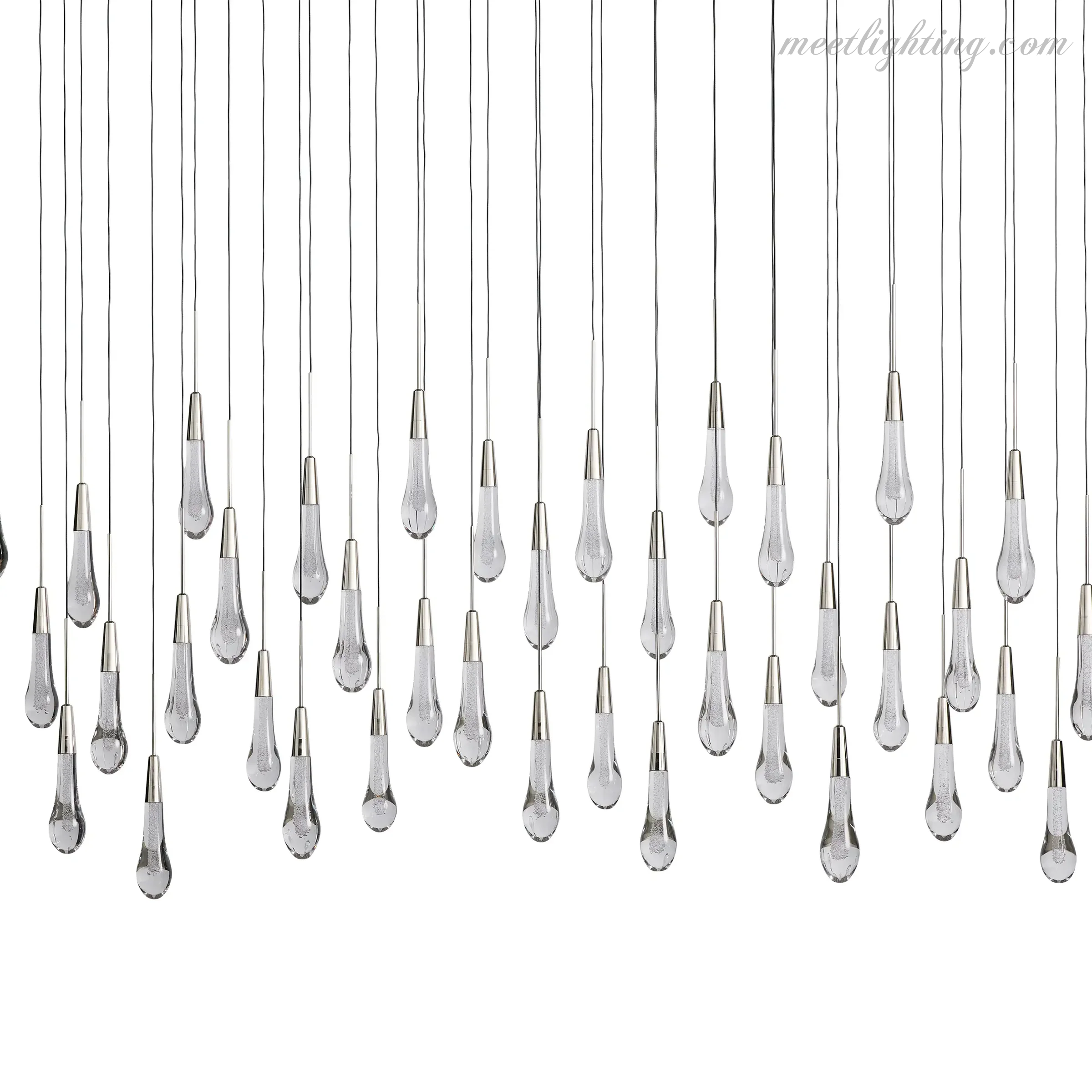 Lustre linéaire avec lampes LED réglables adapté à la salle à manger et à la cuisine en verre fabriqué à la main au design moderne | Sansoti