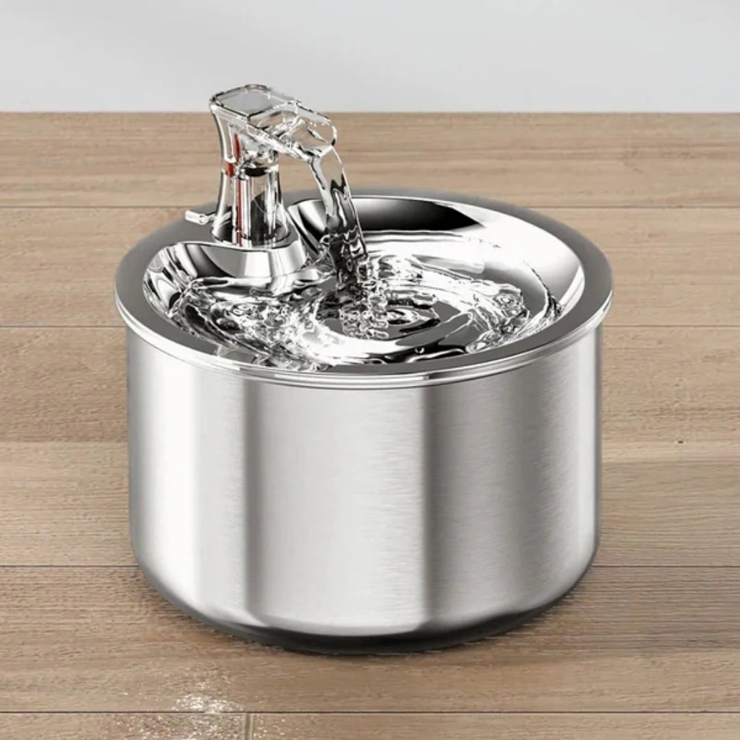 Abreuvoir automatique pour animaux en acier inoxydable 2L avec capteur de mouvement, pompe de circulation, alimentation USB et système de filtration à 4 niveaux | Sansoti
