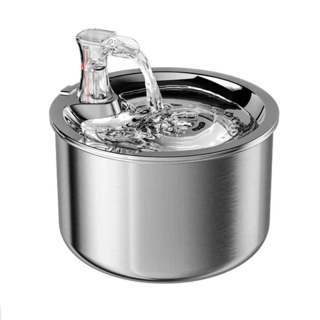 Abreuvoir automatique pour animaux en acier inoxydable 2L avec capteur de mouvement, pompe de circulation, alimentation USB et système de filtration à 4 niveaux | Sansoti