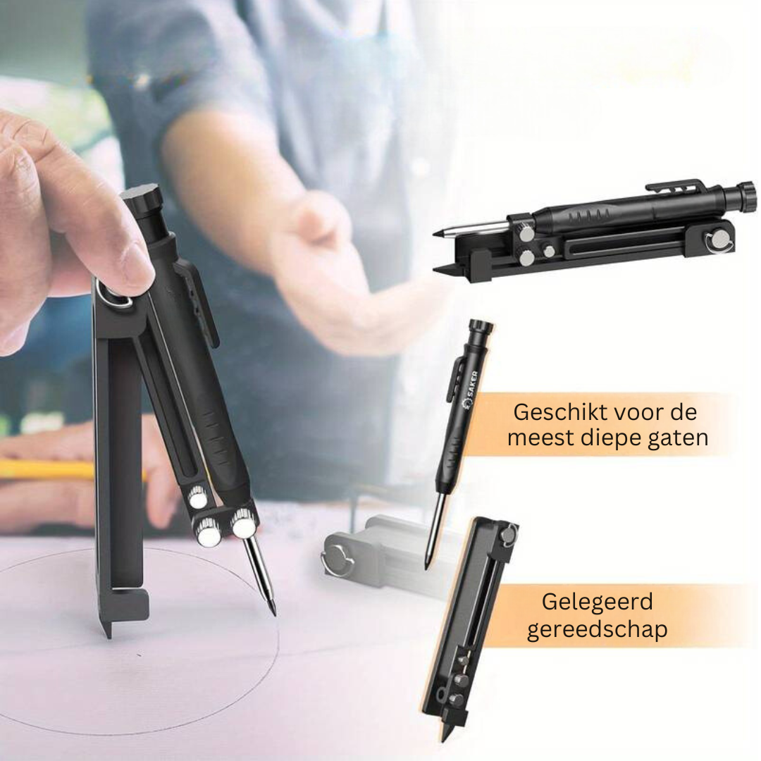 Modulaire Markeertool voor Precisie | Gereedschap voor Timmerman Doe-het-zelver Bouw en Klussen | Aluminium Meetinstrument Meetliniaal | Sansoti