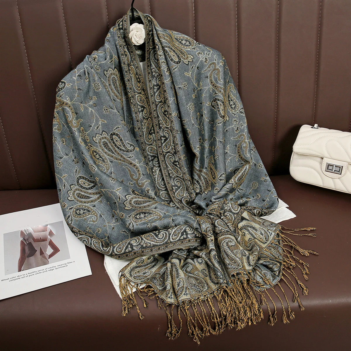 Pashmina Wrap Cashmere-look Women's 70x190cm Soft Winter Scarf Four Seasons Warm Foulard Elegant Scarf | Sansoti