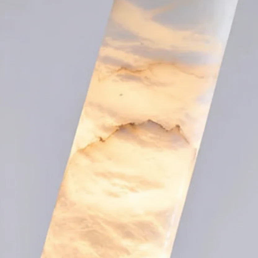 Pendelleuchte Naturstein Alabaster Messing LED Verstellbares Kabel 150cm Esstisch Küche Wohnzimmer Designbeleuchtung | Sansoti