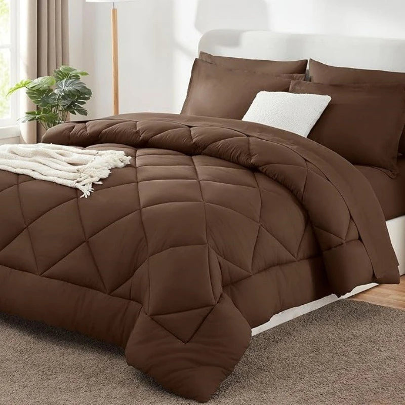 Polyester Dekbed Effen Kingsize Winter Warm Zacht Huidvriendelijk Comfortabel Slaapkamer Beddengoed Sprei | Sansoti