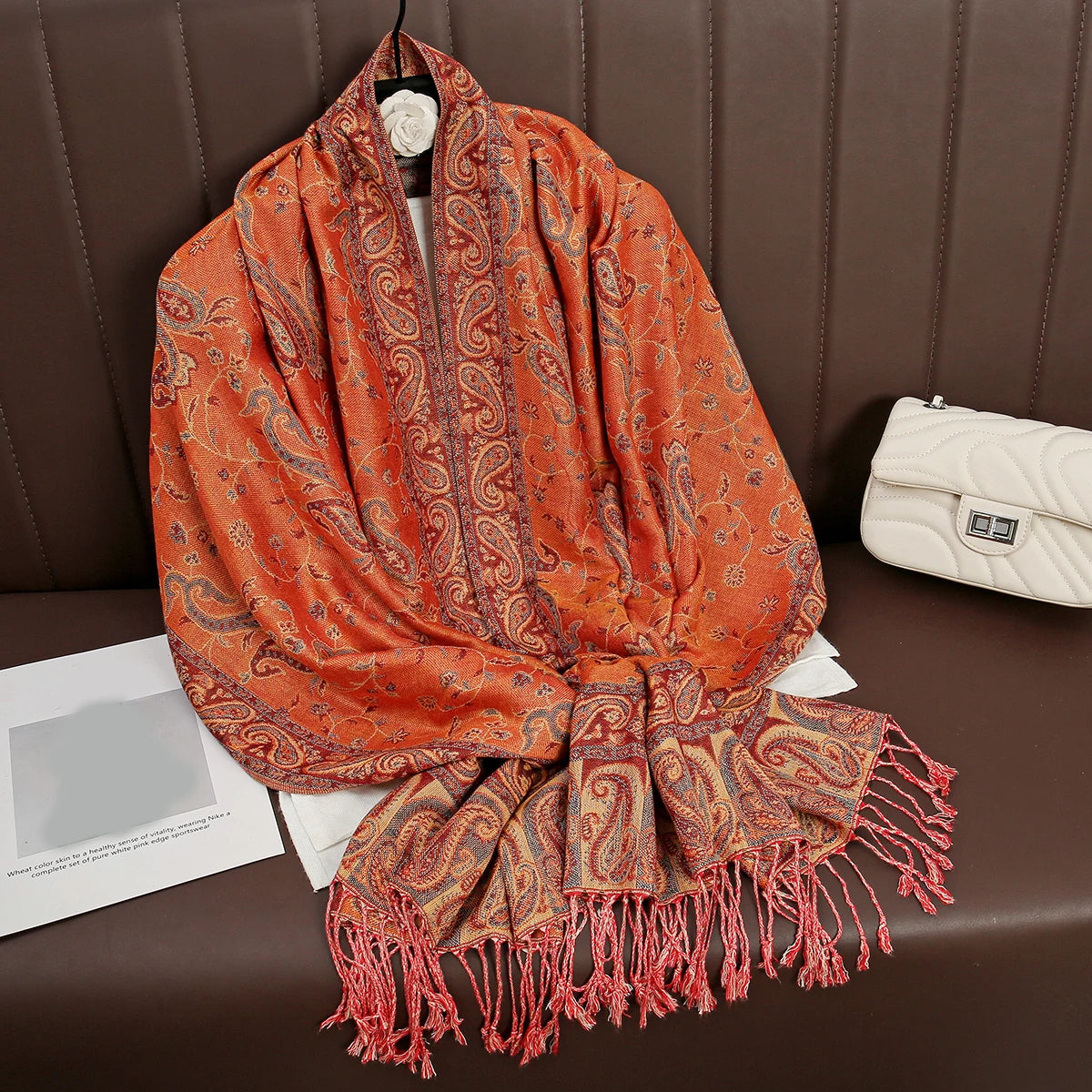 Pashmina Wrap Cashmere-look Women's 70x190cm Soft Winter Scarf Four Seasons Warm Foulard Elegant Scarf | Sansoti