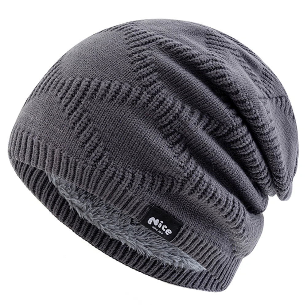 Fleece Wintermuts Unisex Gebreide Hoofdbedekking met Warme Voering Dames Heren Outdoor Koudebescherming Muts | Sansoti