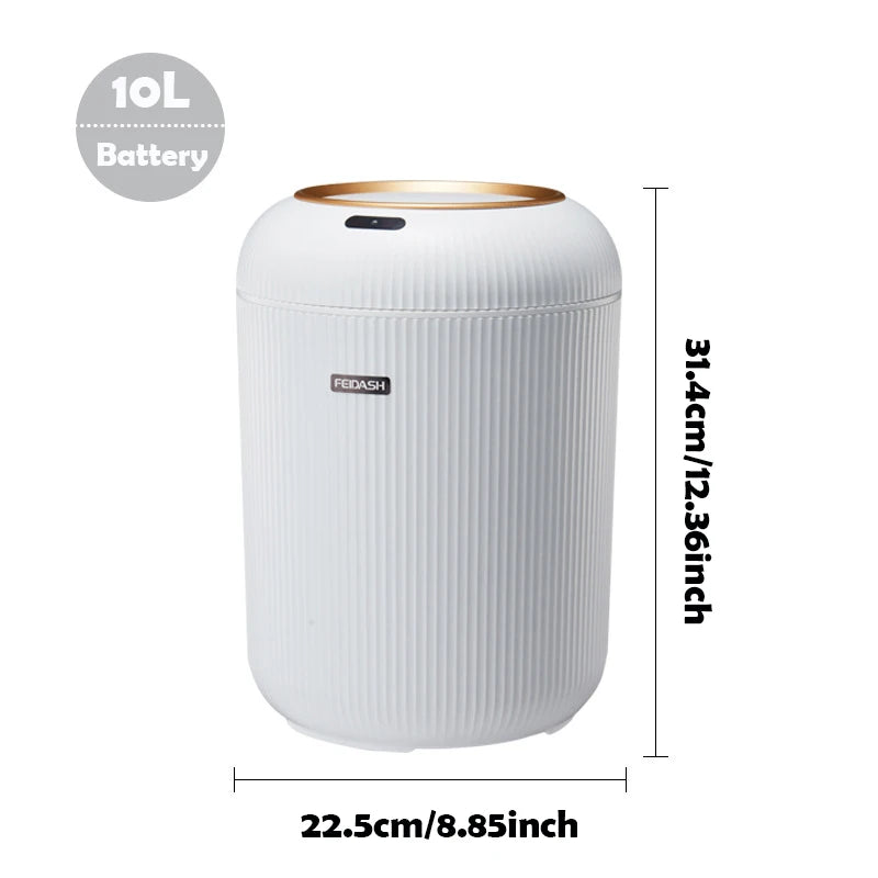 Prullenbak Sensor Automatisch 10L Wit Groen Zwart Houten Poten Woonkamer Badkamer 0,3s Infrarood Deksel Slimme Vuilnisbak Keuken | Sansoti