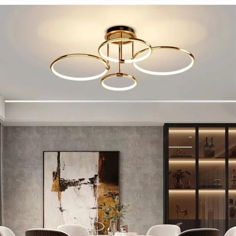 Restfield | LED-Ring-Deckenleuchte – Moderne Design-Deckenlampe (3–6 Ringe) – Dimmbar & Warm/Neutral/Kaltes Licht