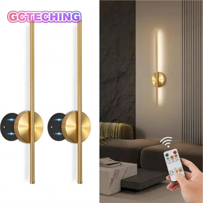 Magnetische oplaadbare 50 wandlamp zwart goud voor woonkamer slaapkamer gang studeerkamer trappenhuis garderobe LED-verlichting bedrading vrij