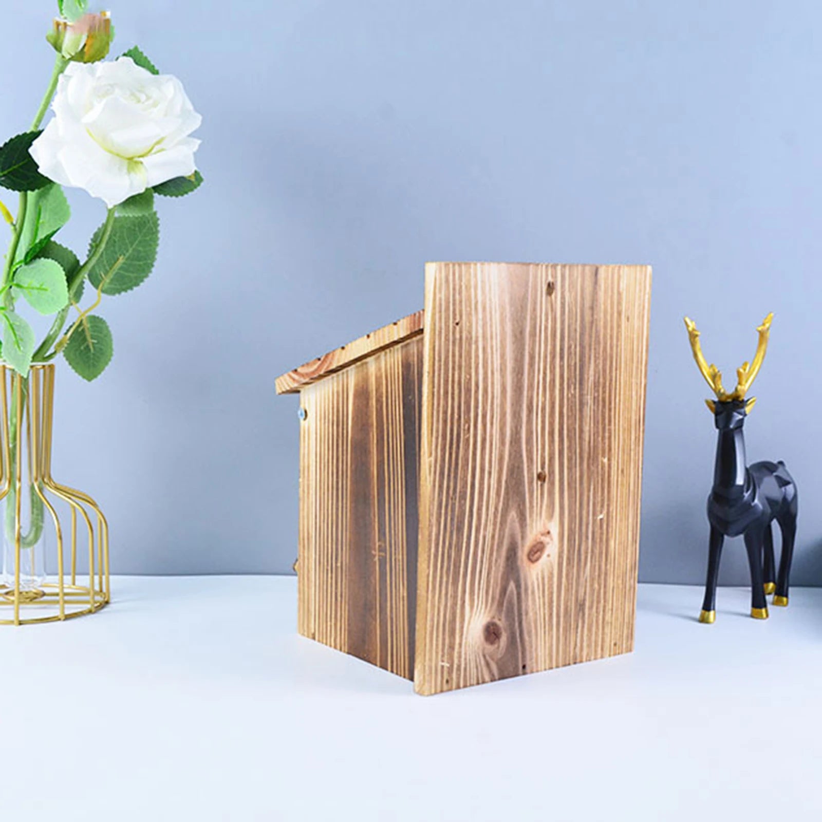 Vogelhaus Holz Hängend Außen Wetterfest 22x15cm Garten Vogelnest Nistkasten Meisen Dekorativ Natürlich | Restfield
