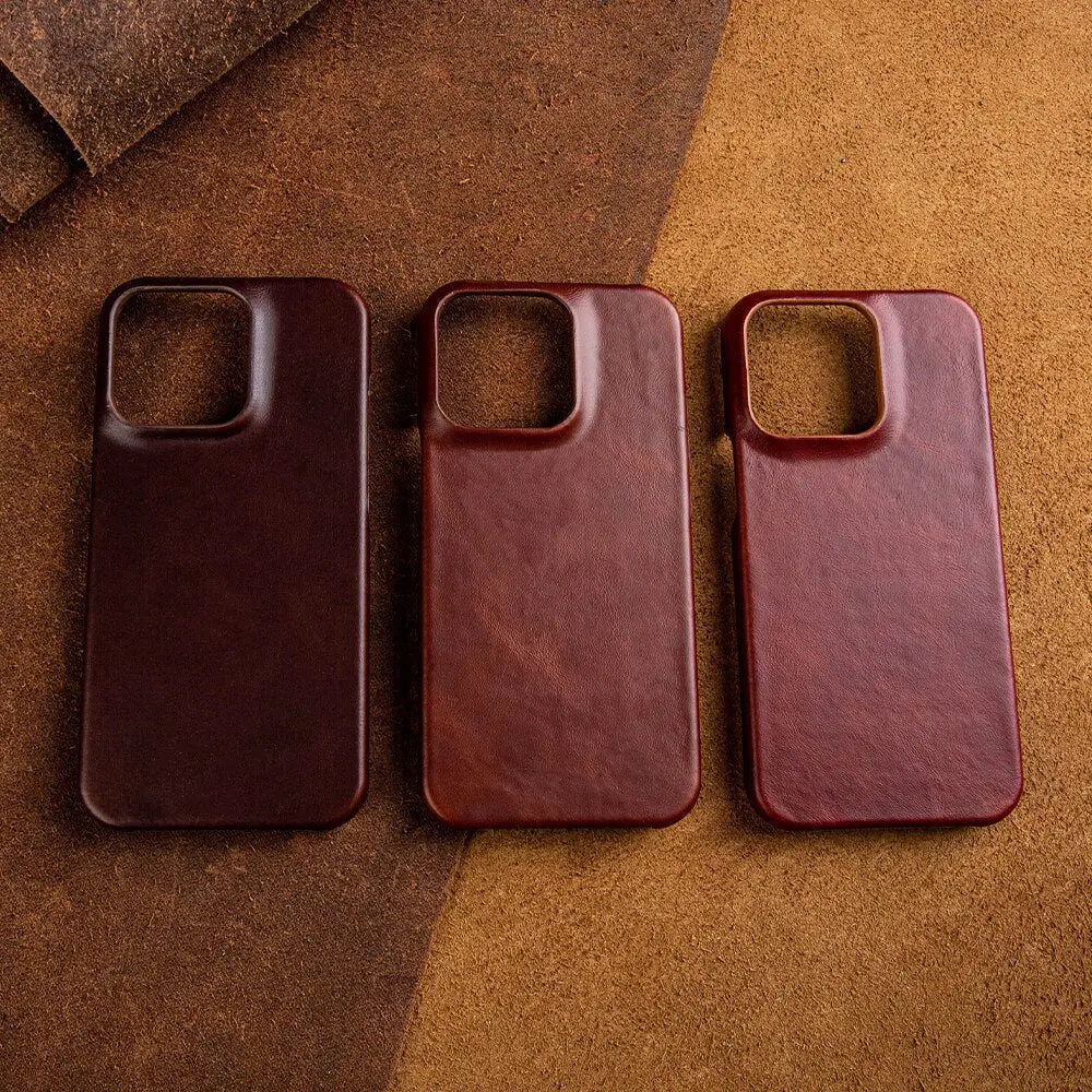 Lederhülle für iPhone aus Rindsleder Schutzhülle Handgefertigter Vintage-Stil Hochwertiger Halt Strapazierfähiges Design | Sansoti
