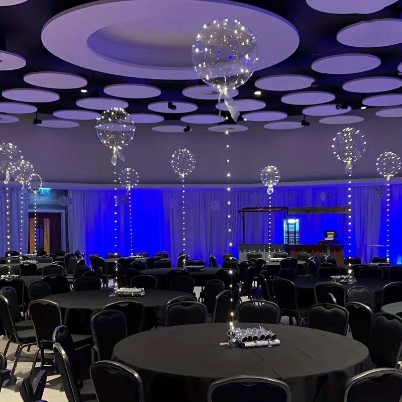 Transparent Party Balloons with LED Lights 50cm 5 Pieces String Lights Party Decoration Events | Sansoti