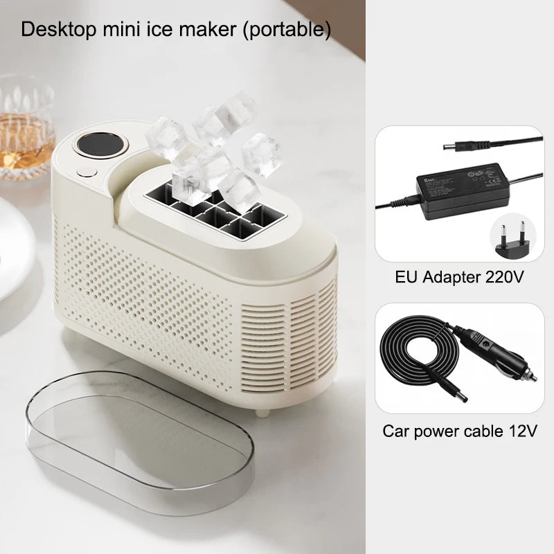 Machine à Glace Compacte Automatique ABS Aluminium 120W Portable Maison Bureau Camping Fabricant de Glaçons Mini Bureau Machine à Glaçons Rapide | Restfield