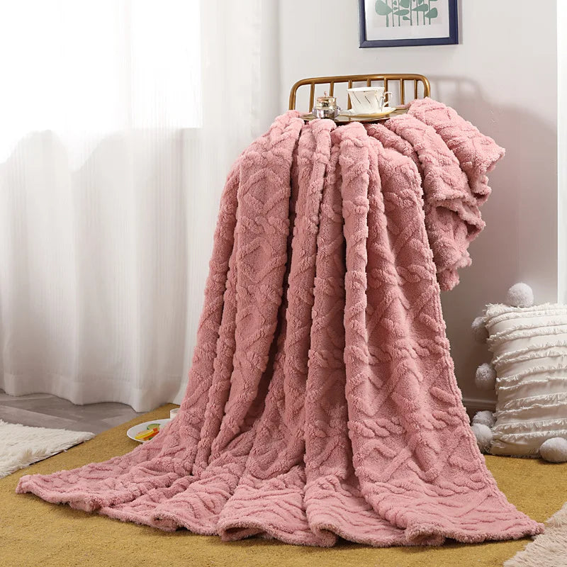 Flanellplaid Einfarbige Weiche Polyesterd Decke Wärme Wohnzimmer Schlafzimmer Reisen Vielseitig Komfortabel Stilvoll | Sansoti