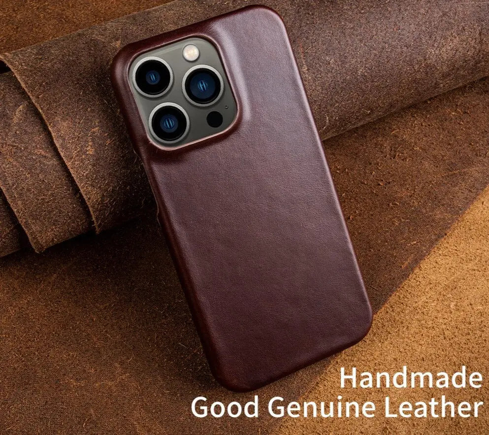Lederhülle für iPhone aus Rindsleder Schutzhülle Handgefertigter Vintage-Stil Hochwertiger Halt Strapazierfähiges Design | Sansoti