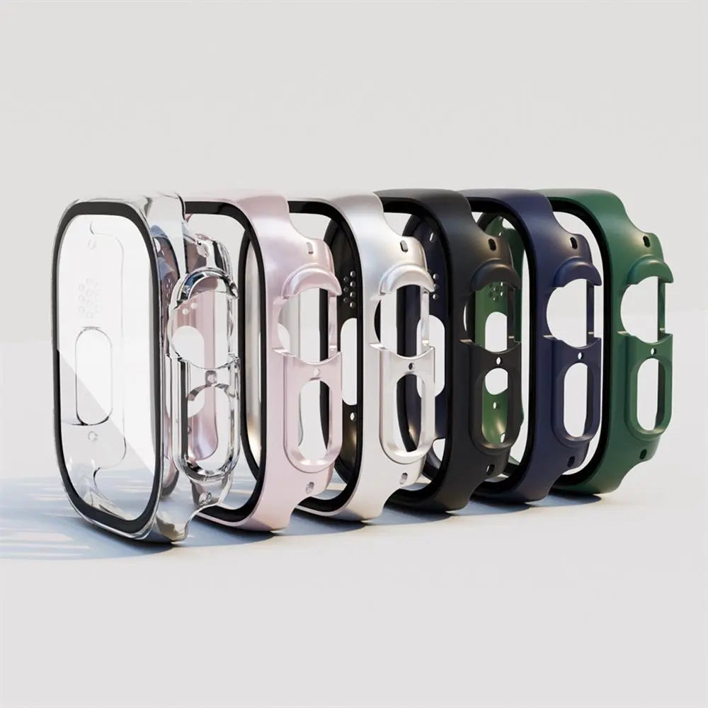 Protective Polycarbonate Glass Smartwatch Case 49mm Transparent Black Rose Gold Green Scratch-Resistant Watch | Sansoti