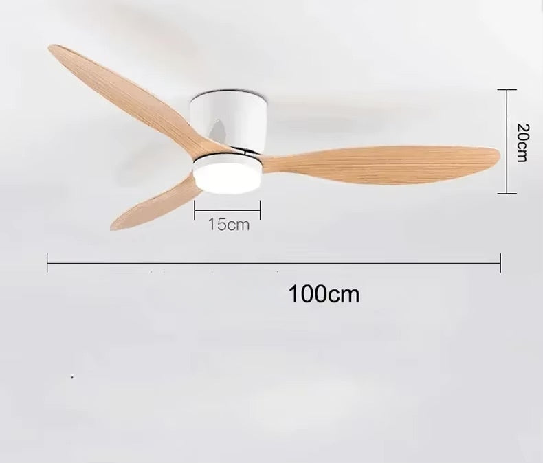 Ventilateur de plafond avec éclairage et télécommande, diamètre 106 cm, lampe LED, pour salon | Sansoti