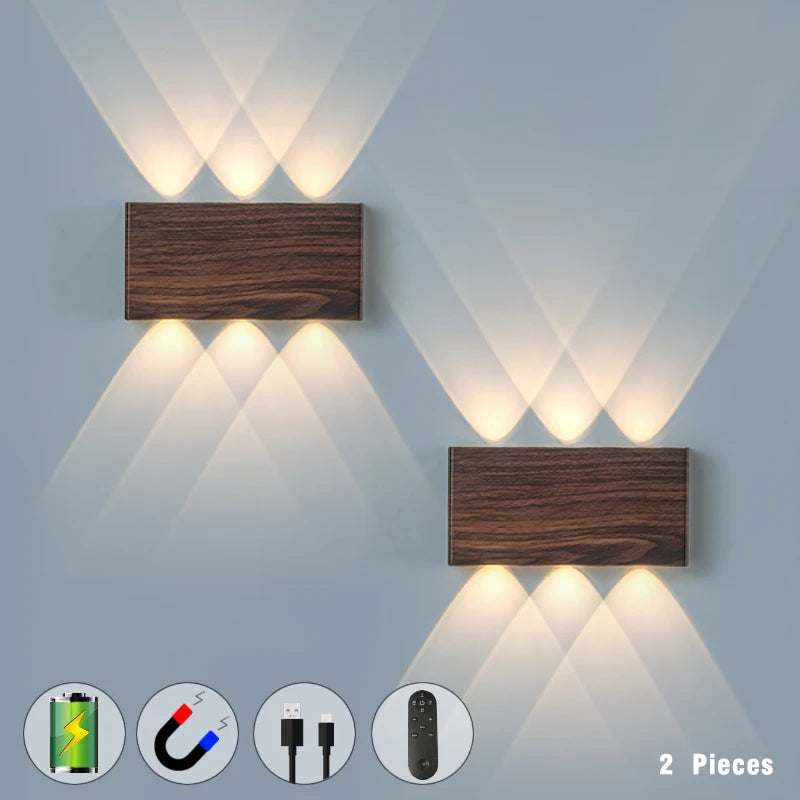 Oplaadbare LED-wandlamp 5200mAh, magnetische draadloze wandlamp met afstandsbediening, 3 kleurtemperaturen, 4 kleuren beschikbaar