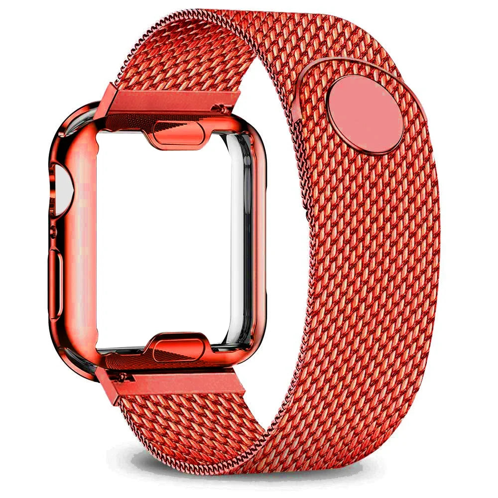 Metallarmband für Smartwatches, Edelstahl-Mesh, verstellbar, universell, Uhrenarmband, 38–49 mm, Silber | Sansoti