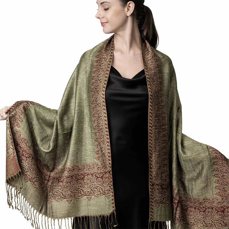 Pashmina Wrap Cashmere-look Women's 70x190cm Soft Winter Scarf Four Seasons Warm Foulard Elegant Scarf | Sansoti
