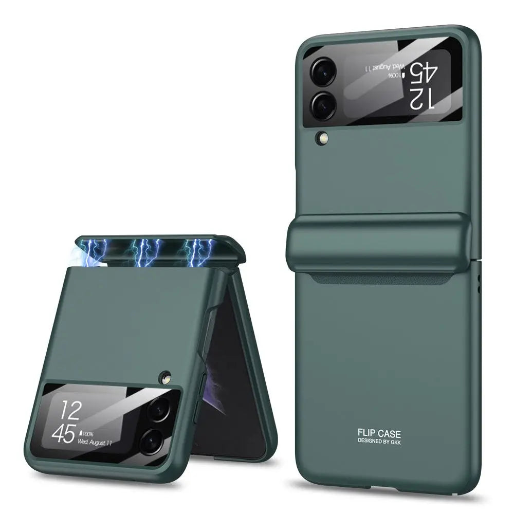 Etui ochronne do Samsung Galaxy Z Flip 4 z ładowaniem bezprzewodowym, odporne na upadki, elastyczne, trwałe | Sansoti