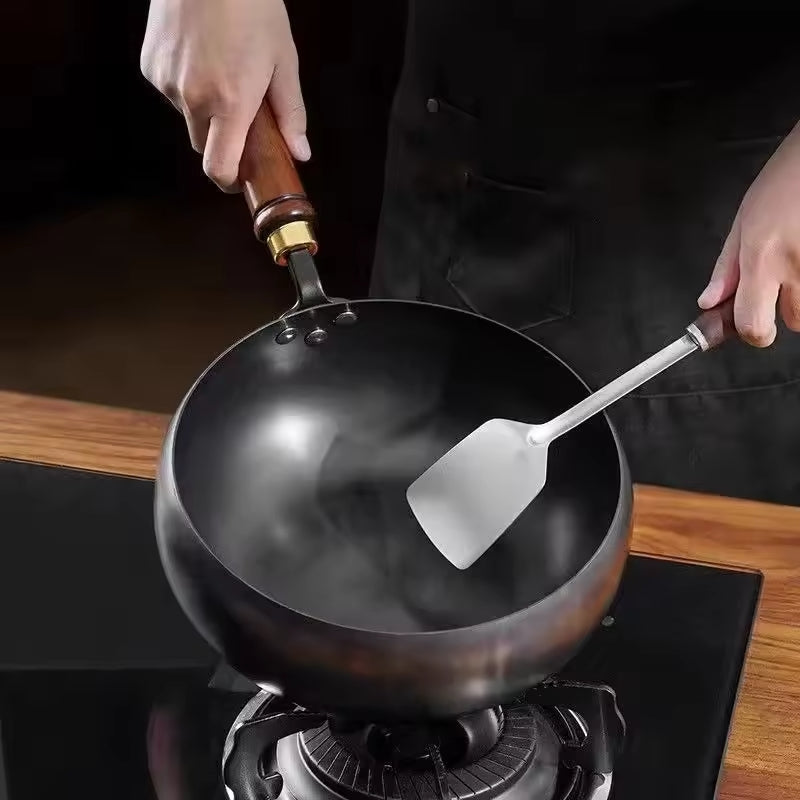 Gusseisen Wokpfanne Mit Deckel Schwarz Ofengeeignet 24cm | Restfield