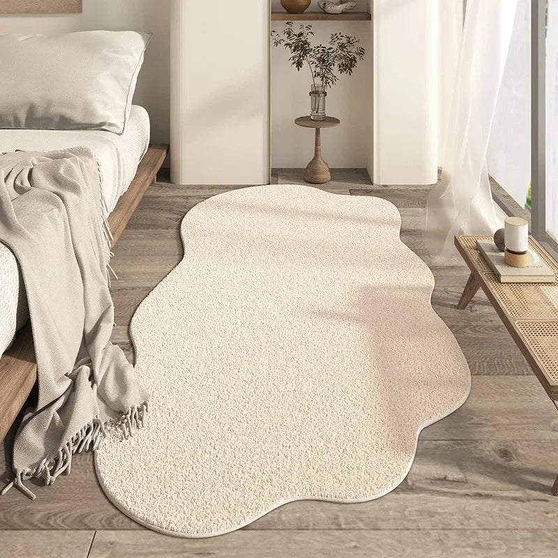 Vloerkleed Crème Organische Vorm Antislip Zacht Polyester Modern Design | Sansoti