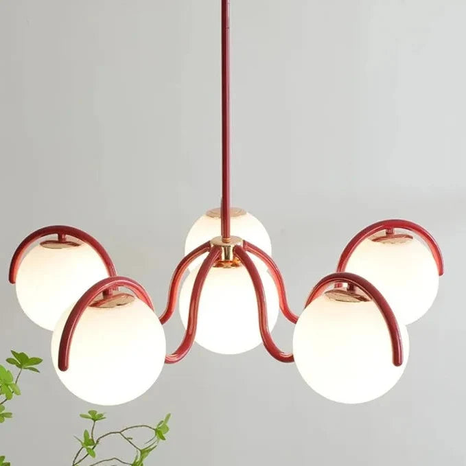 Ronde glazen kroonluchter 69 cm 6 lichtpunten glas metaal sfeervol woonkamer slaapkamer studeerkamer | Sansoti