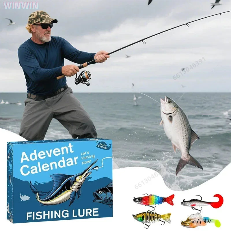 Fishing Gear Advent Calendar 24 Days Lure Collection Fishing Countdown Gift Freshwater Saltwater | Sansoti