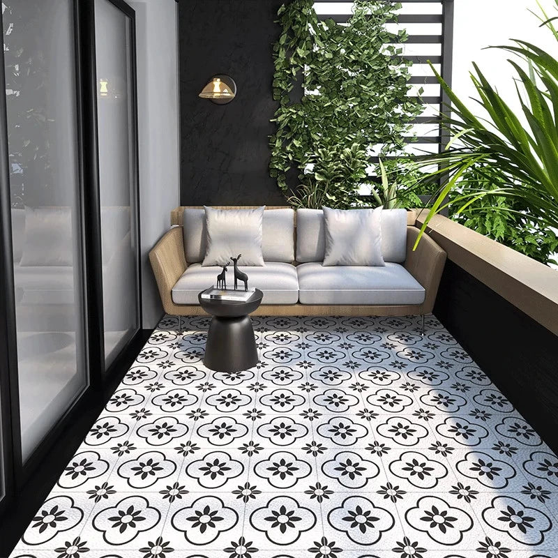 Tapis de sol en PVC aspect cuir antidérapant pour cuisine, balcon ou salon, motif géométrique, design moderne | Sansoti