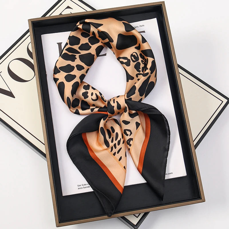Square Satin Scarf 70x70 cm Women's Headband Neck Scarf Hijab Headband Soft Polyester Elegant Stylish | Sansoti
