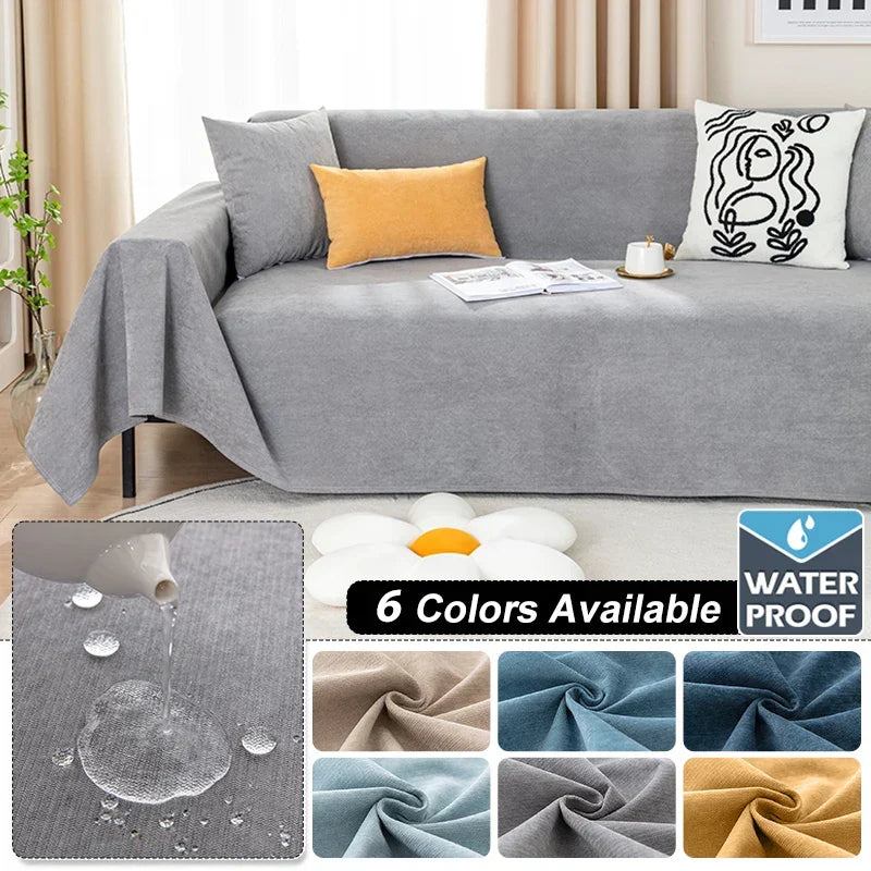 Housse de canapé multifonctionnelle en spandex 90-420cm, grise, bleue, bleu marine, lavable, extensible, protection pour meuble | Sansoti