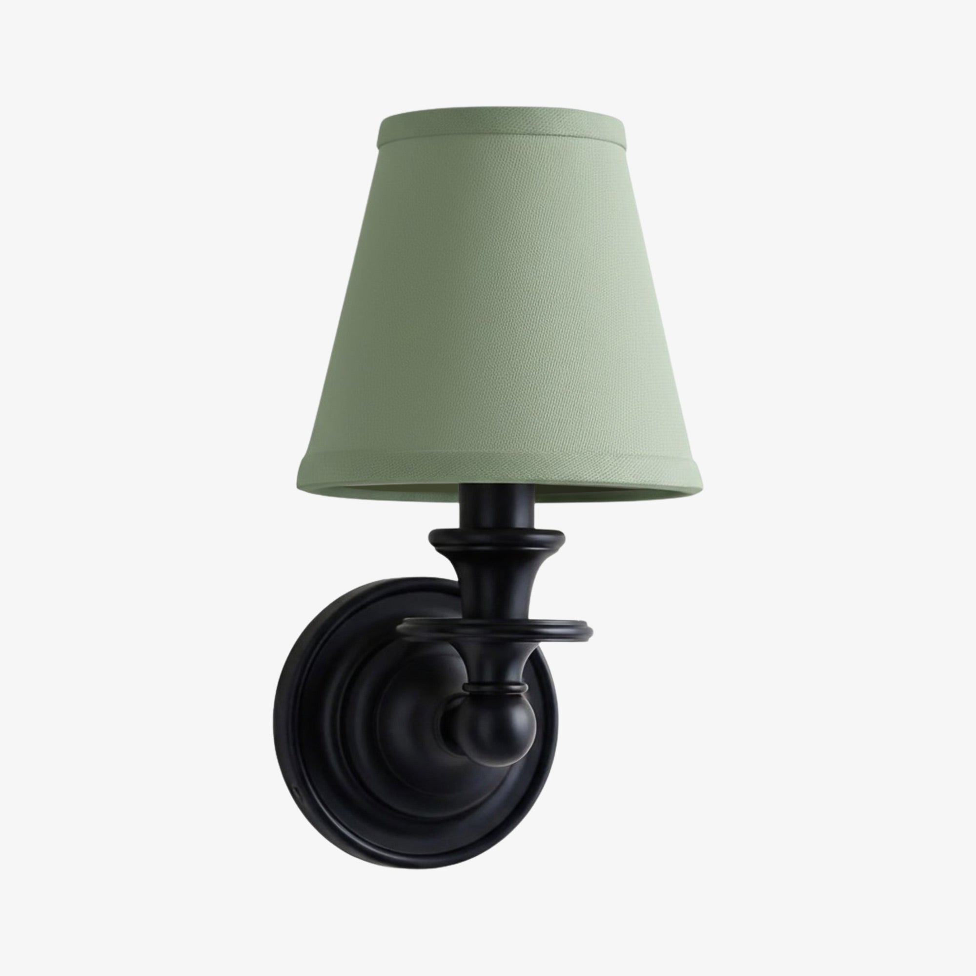 Wandlamp met stoffen kap en zwanenhalsarm – smeedijzeren armatuur met verstelbare leeslamp | Sansoti