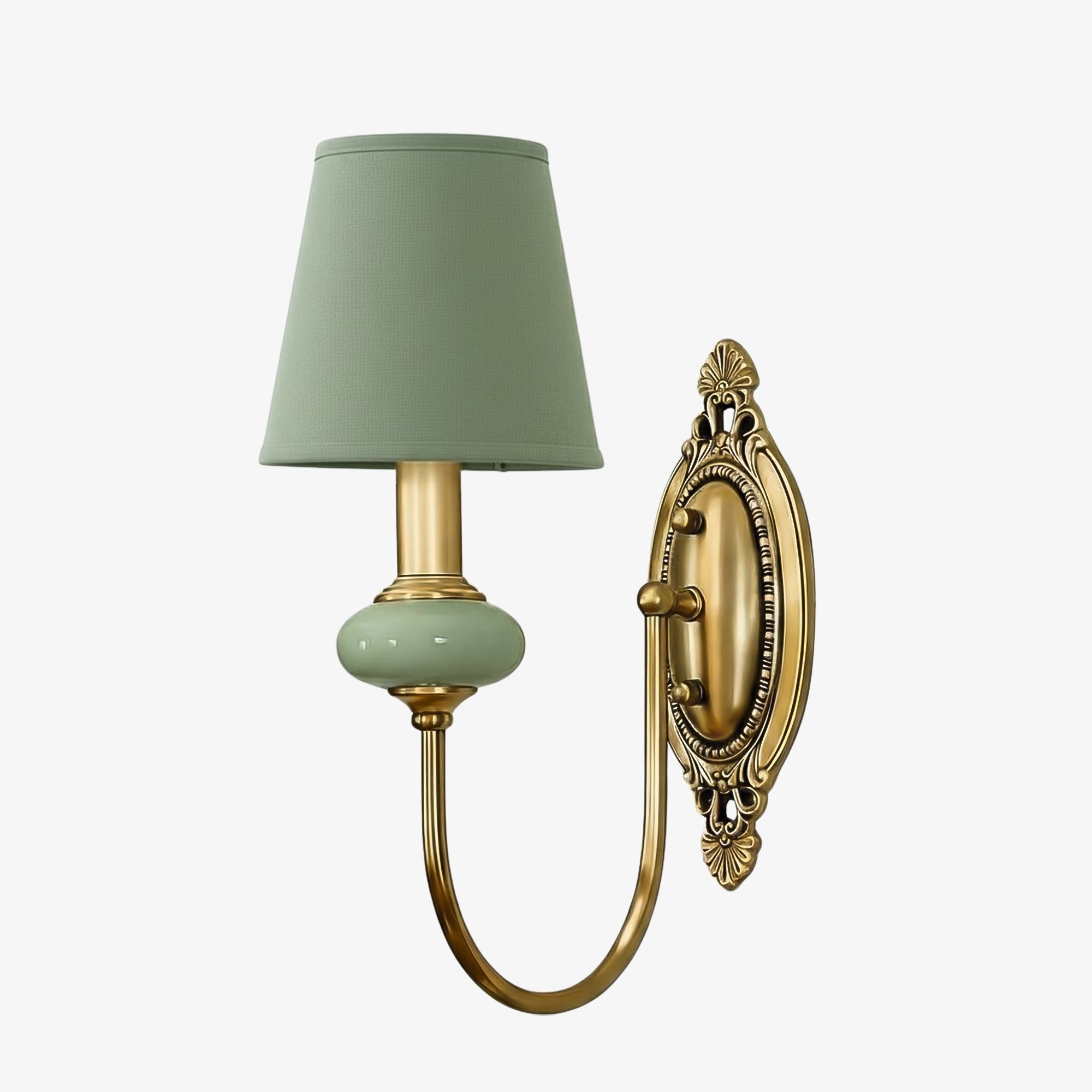 Keramische wandlamp met stoffen kap - 1 of 2 lichtpunten - E27 - diverse kleuren & stijlen | Sansoti